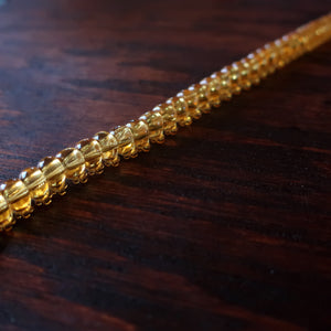 Temple Tree Bohemian Glass Bead Caterpillar Weave Bracelet - Topaz