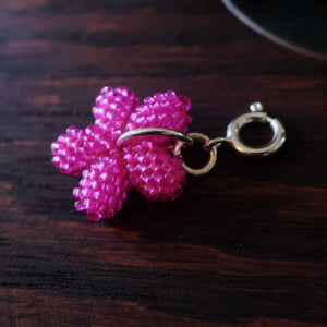 Heart in Hawaii Tiny Plumeria Clasp Charm - Transparent Fuchsia