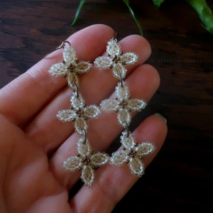 Heart in Hawaii Beaded Triple Quatrefoil Earrings - Sugarcane