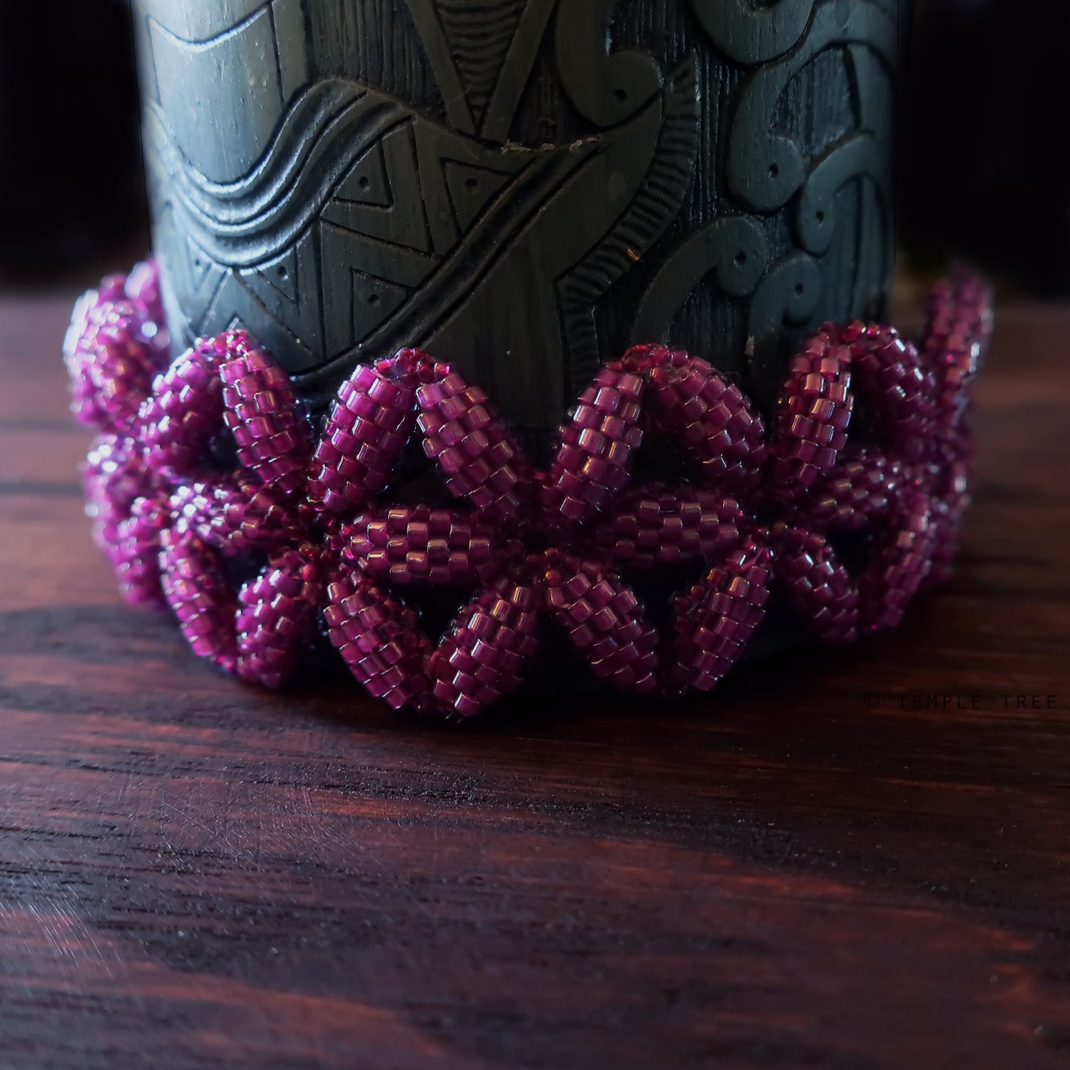 Temple Tree Flower of Life Beaded Bracelet Style 2 - Ultraviolet
