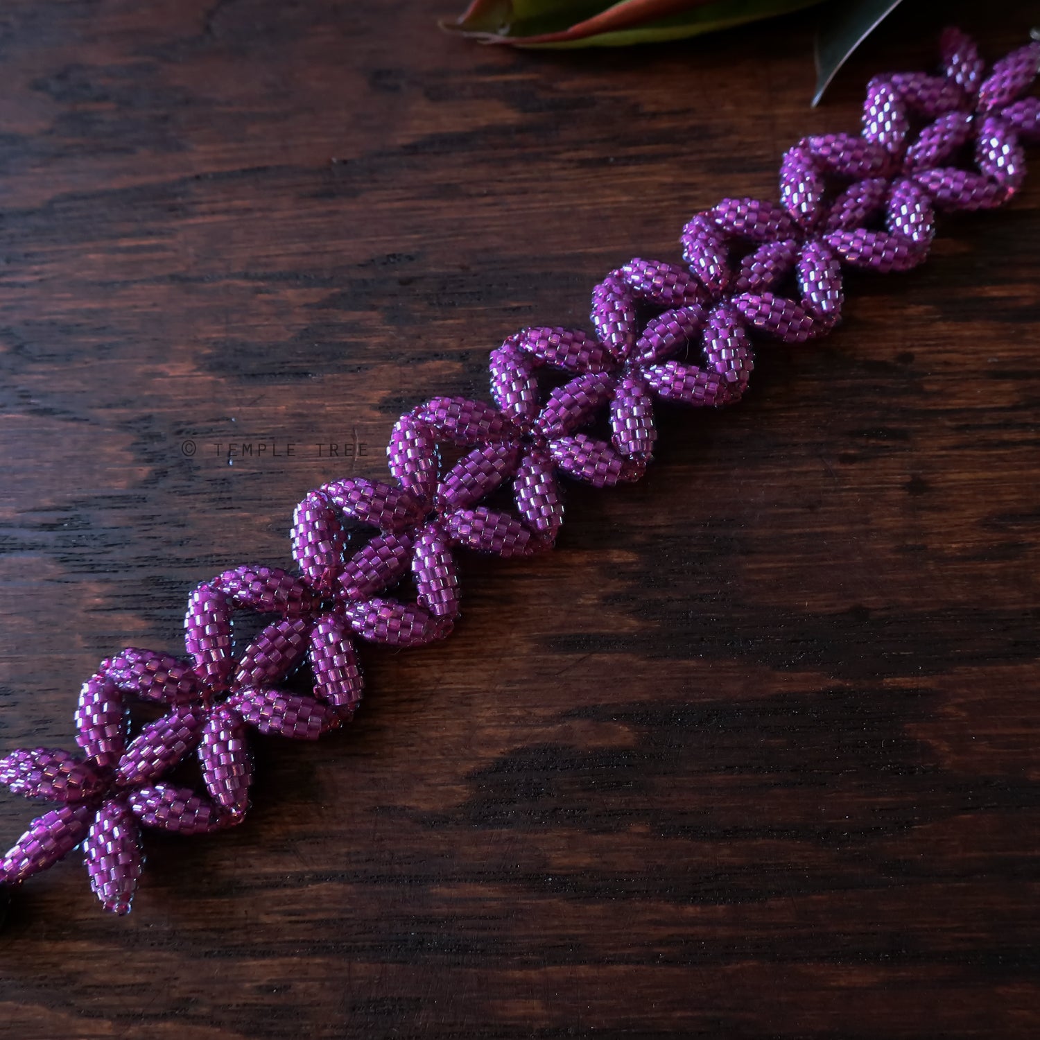 Temple Tree Flower of Life Beaded Bracelet Style 2 - - Ultraviolet