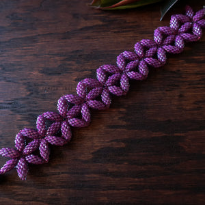 Temple Tree Flower of Life Beaded Bracelet Style 2 - - Ultraviolet