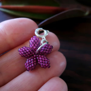 Heart in Hawaii Tiny Plumeria Flower Clasp Charm - Magenta