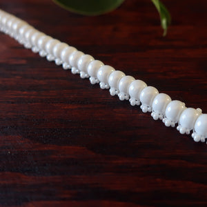 Temple Tree Boho Glass Bead Caterpillar Weave Bracelet - Pearly White