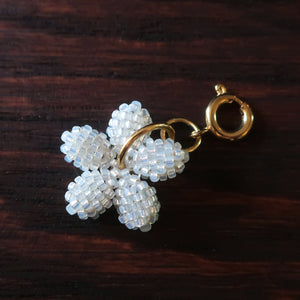 Heart in Hawaii Tiny Plumeria Flower Charm - White Satin